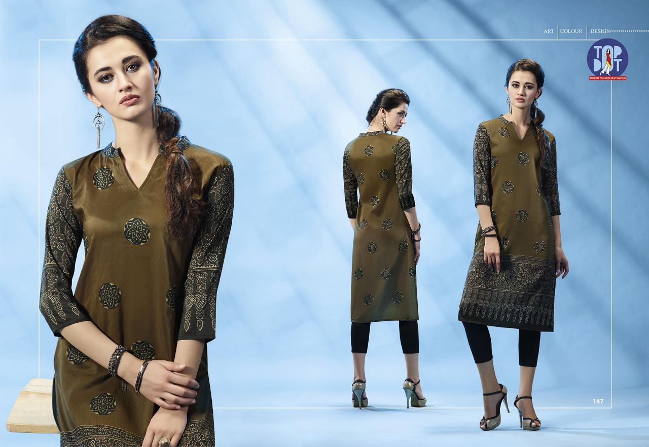 Motif Vol-3 By Top-dot 147 To 152 Series Western Stylish Beautiful Designer Pure Digital Printed Casual Wear Ploy Modal Kurtis At Wholesale Price