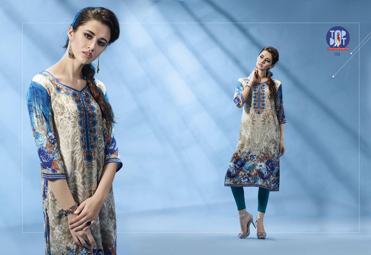 Motif Vol-4 By Top-dot 153 To 162 Series Beautiful Stylish Colorful Fancy Casual Wear & Ethnic Wear French Crepe Printed Kurtis At Wholesale Price