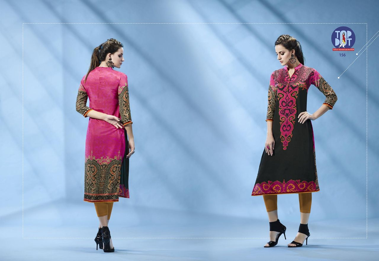 Motif Vol-4 By Top-dot 153 To 162 Series Beautiful Stylish Colorful Fancy Casual Wear & Ethnic Wear French Crepe Printed Kurtis At Wholesale Price
