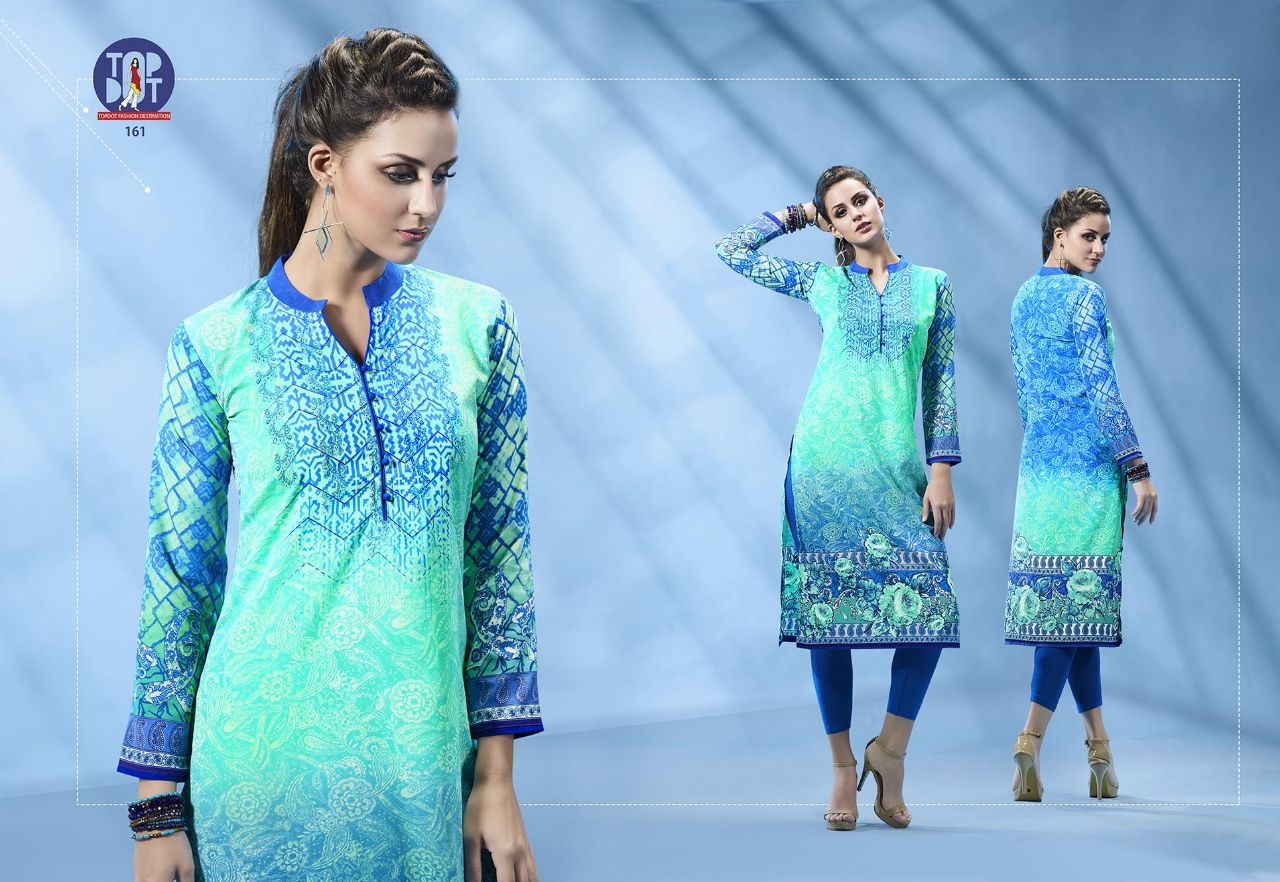 Motif Vol-4 By Top-dot 153 To 162 Series Beautiful Stylish Colorful Fancy Casual Wear & Ethnic Wear French Crepe Printed Kurtis At Wholesale Price