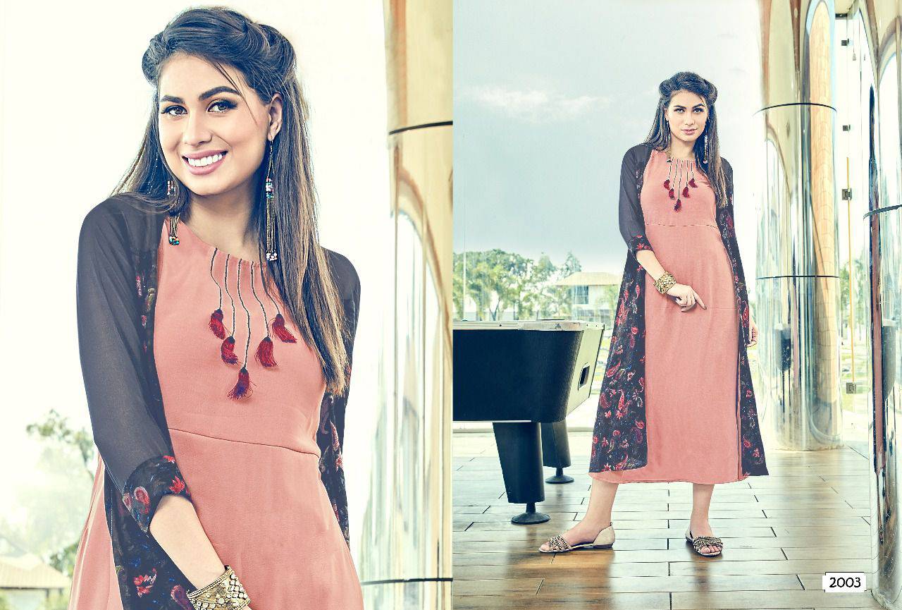 Myra By Modesi 2001 To 2008 Series Stylish Beautiful Colorful Fancy Casual Wear & Ethnic Wear Georgette/ Rayon Printed Kurtis At Wholesale Price