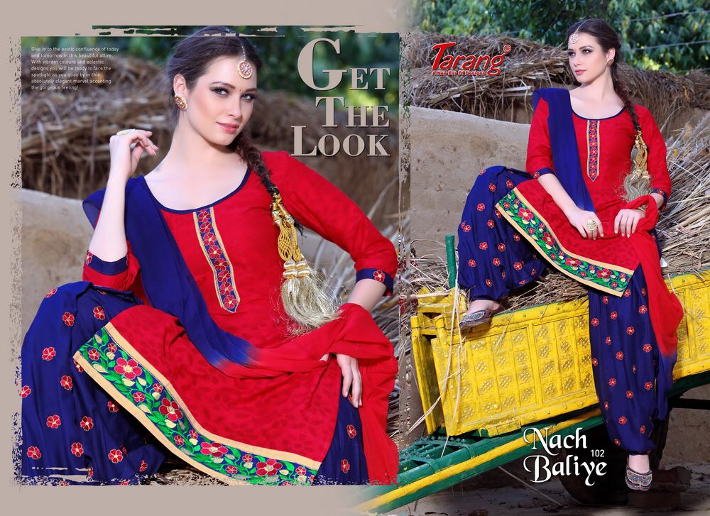 Nach Baliye By Tarang 101 To 110 Series Patiyala Suits Stylish Colorful Beautiful Fancy Party Wear & Ethnic Wear Brasso Cotton Dresses At Wholesale Price