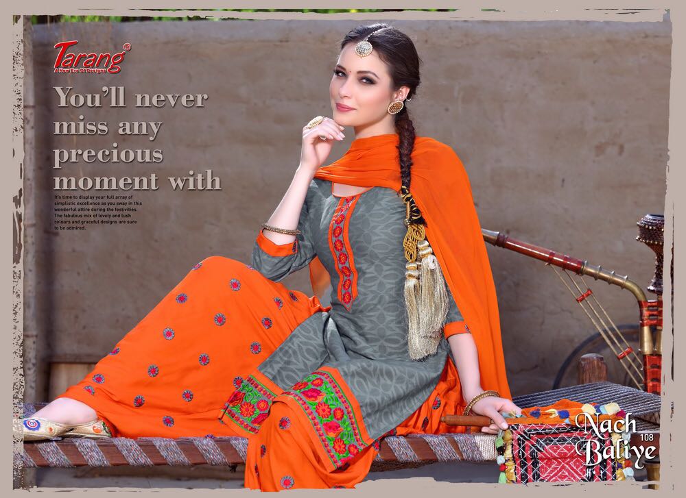 Nach Baliye By Tarang 101 To 110 Series Patiyala Suits Stylish Colorful Beautiful Fancy Party Wear & Ethnic Wear Brasso Cotton Dresses At Wholesale Price