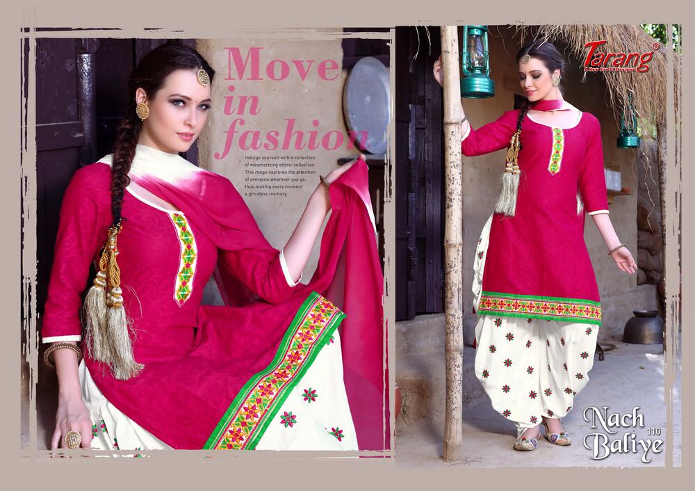 Nach Baliye By Tarang 101 To 110 Series Patiyala Suits Stylish Colorful Beautiful Fancy Party Wear & Ethnic Wear Brasso Cotton Dresses At Wholesale Price
