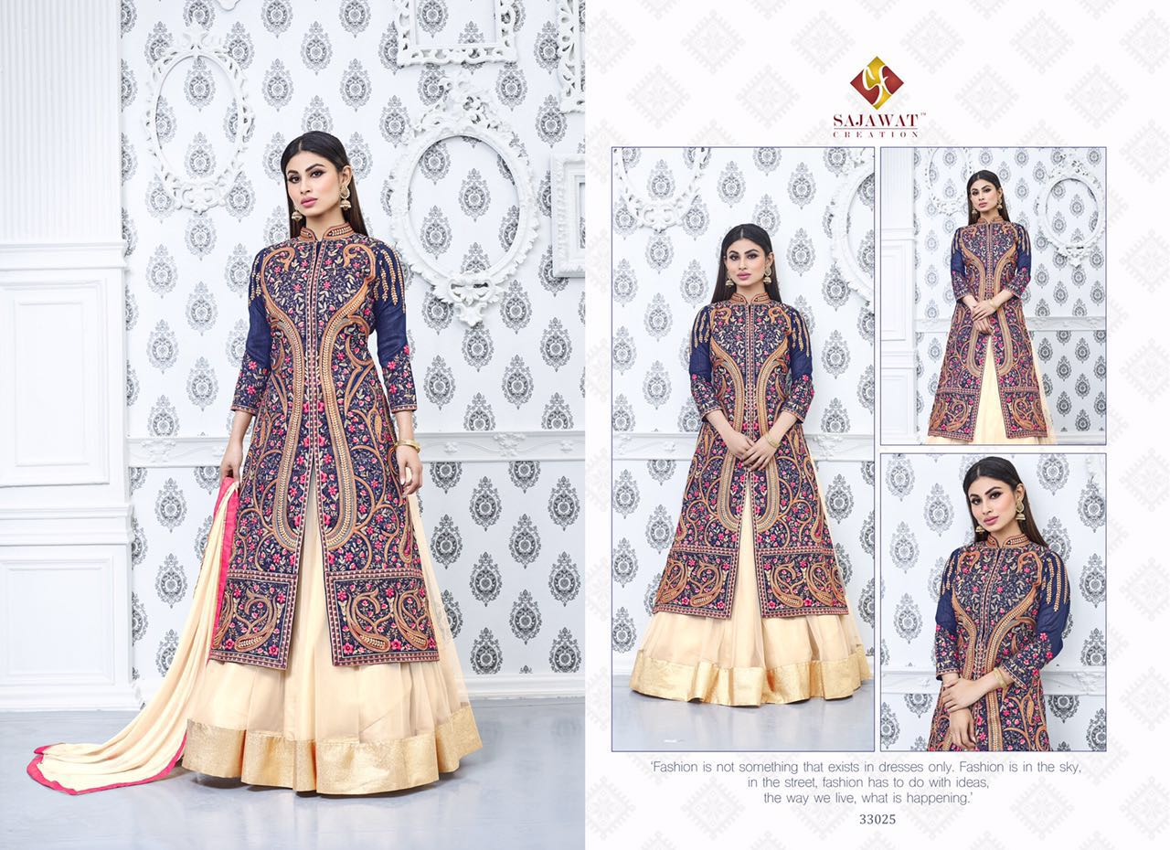 Nagin Vol 3 By Sajawat Creation 33021 To 33026 Series Bollywood Beautiful Stylish Designer Embroidered Party Wear Georgette Dresses At Wholesale Price