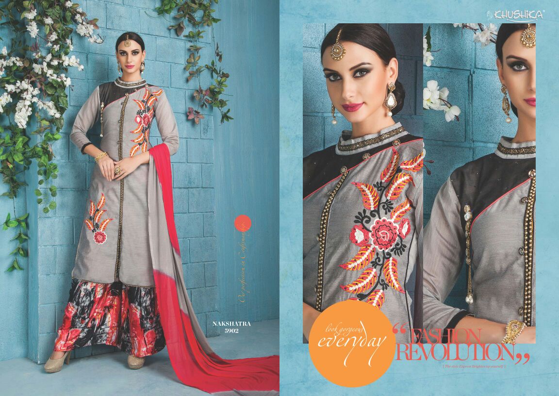 Nakshatra By Khushika 5901 To 5908 Series Designer Pakistani Suits Colorful Beautiful Stylish Fancy Party Wear & Ethnic Wear Silk Dresses At Wholesale Price