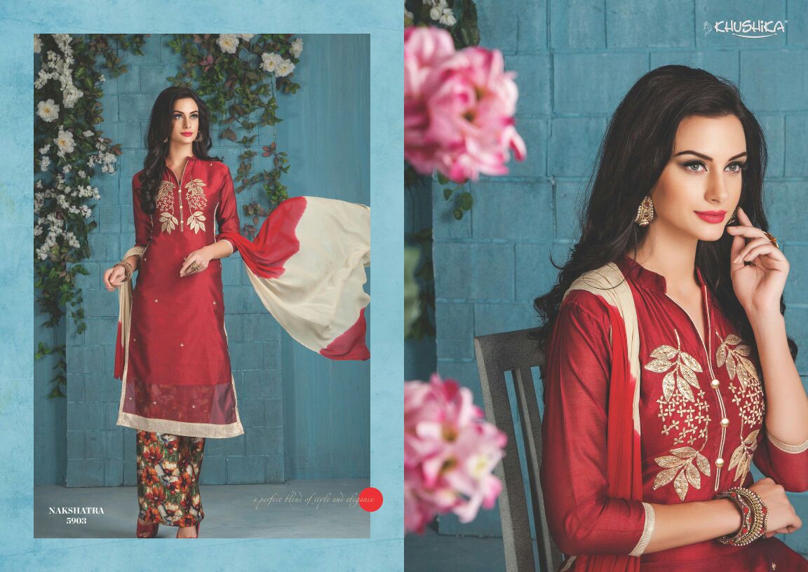 Nakshatra By Khushika 5901 To 5908 Series Designer Pakistani Suits Colorful Beautiful Stylish Fancy Party Wear & Ethnic Wear Silk Dresses At Wholesale Price
