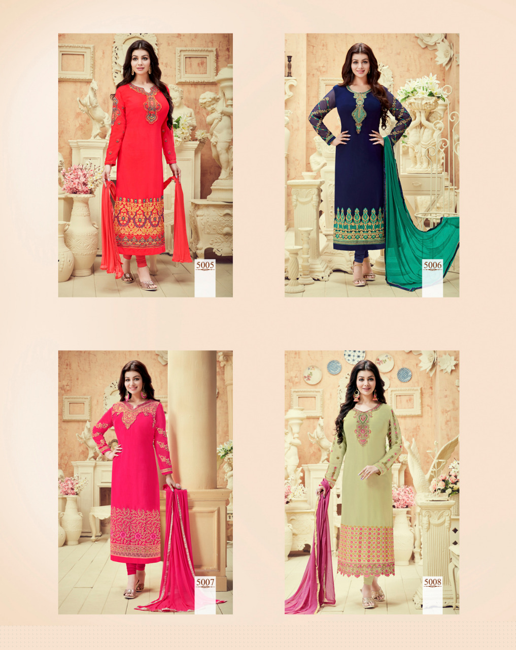 Nakshatra Vol-5 By Antique Creation 5001 To 5008 Series Indian Beautiful Colorful Wedding Collection Occasional Wear & Party Wear Georgette Dresses At Wholesale Price