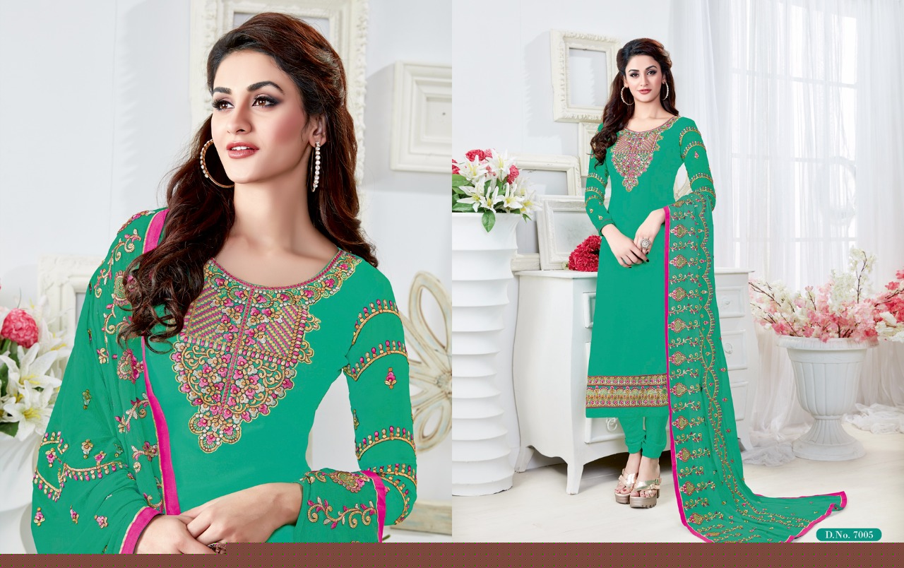 Nakshatra Vol-7 By Antique Creation 7001 To 7008 Series Beautiful Stylish Colorful Festive Collection Party Wear & Occasional Wear Georgette Dresses At Wholesale Price