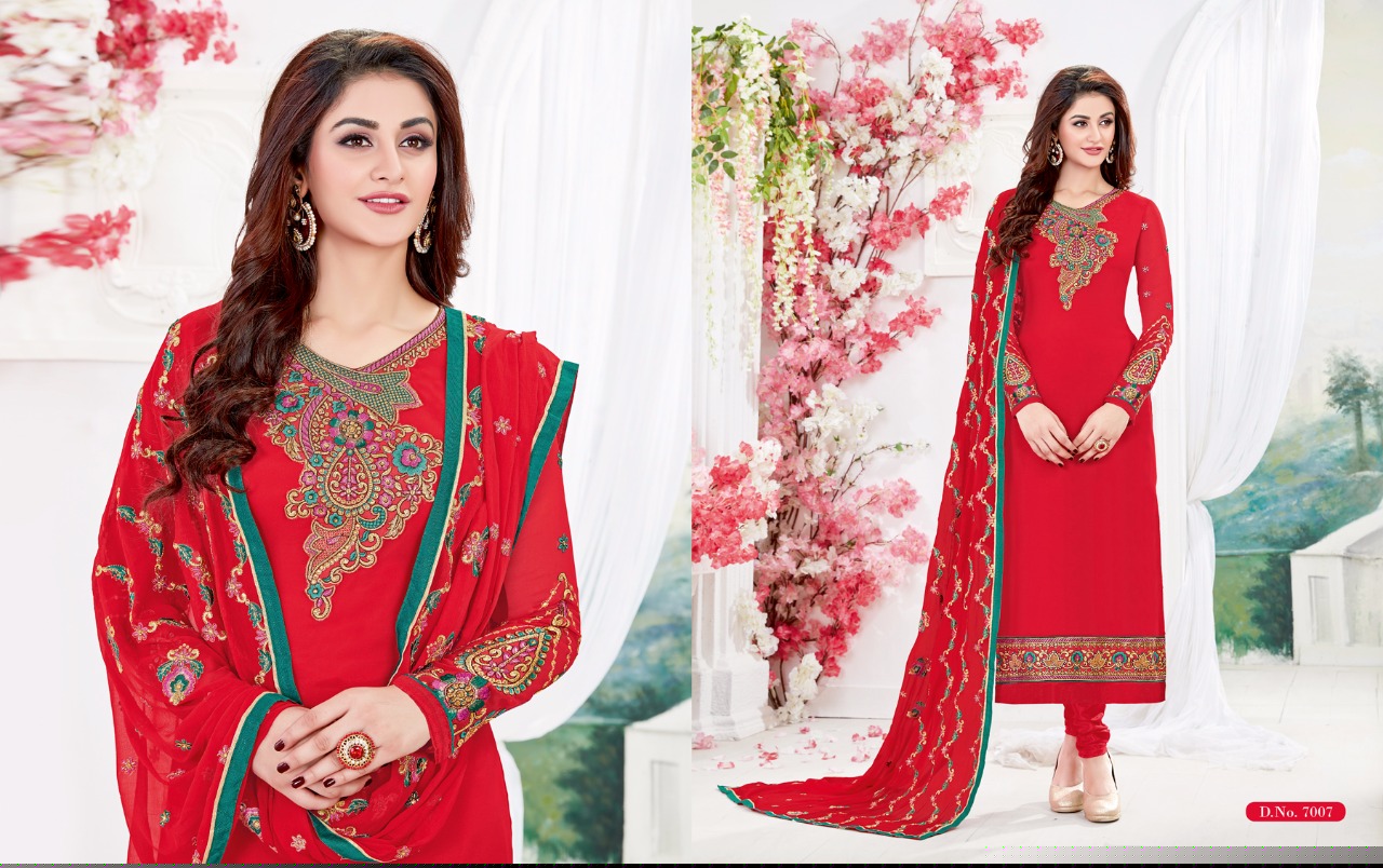 Nakshatra Vol-7 By Antique Creation 7001 To 7008 Series Beautiful Stylish Colorful Festive Collection Party Wear & Occasional Wear Georgette Dresses At Wholesale Price