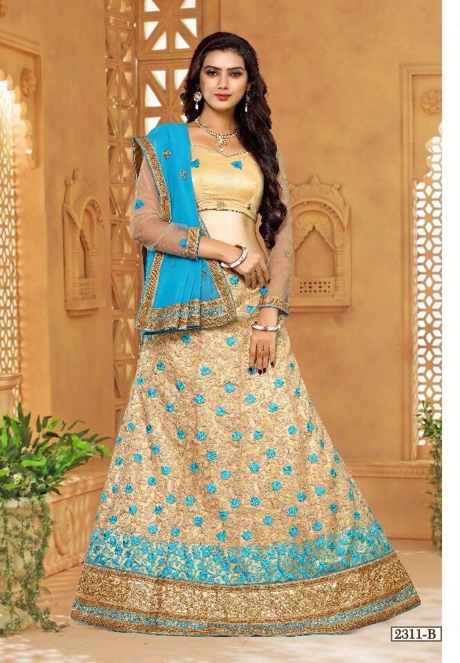 Nandana By Gajiwala 2128-e To 6993-e Series Indian Designer Beautiful Colorful Wedding Collection Party Wear & Occasional Wear Net Embroidered Lehengas At Wholesale Price