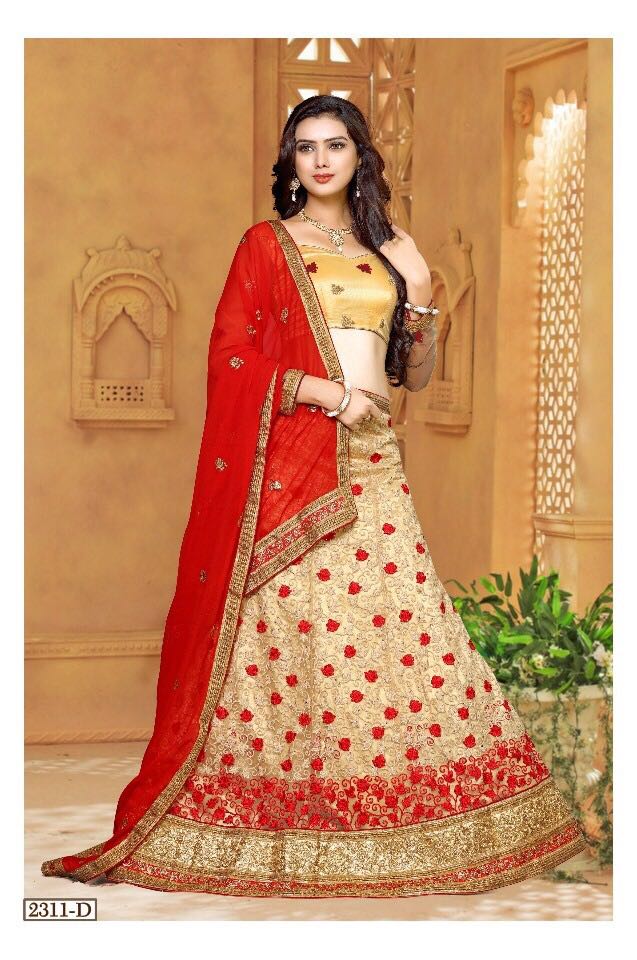 Nandana By Gajiwala 2128-e To 6993-e Series Indian Designer Beautiful Colorful Wedding Collection Party Wear & Occasional Wear Net Embroidered Lehengas At Wholesale Price