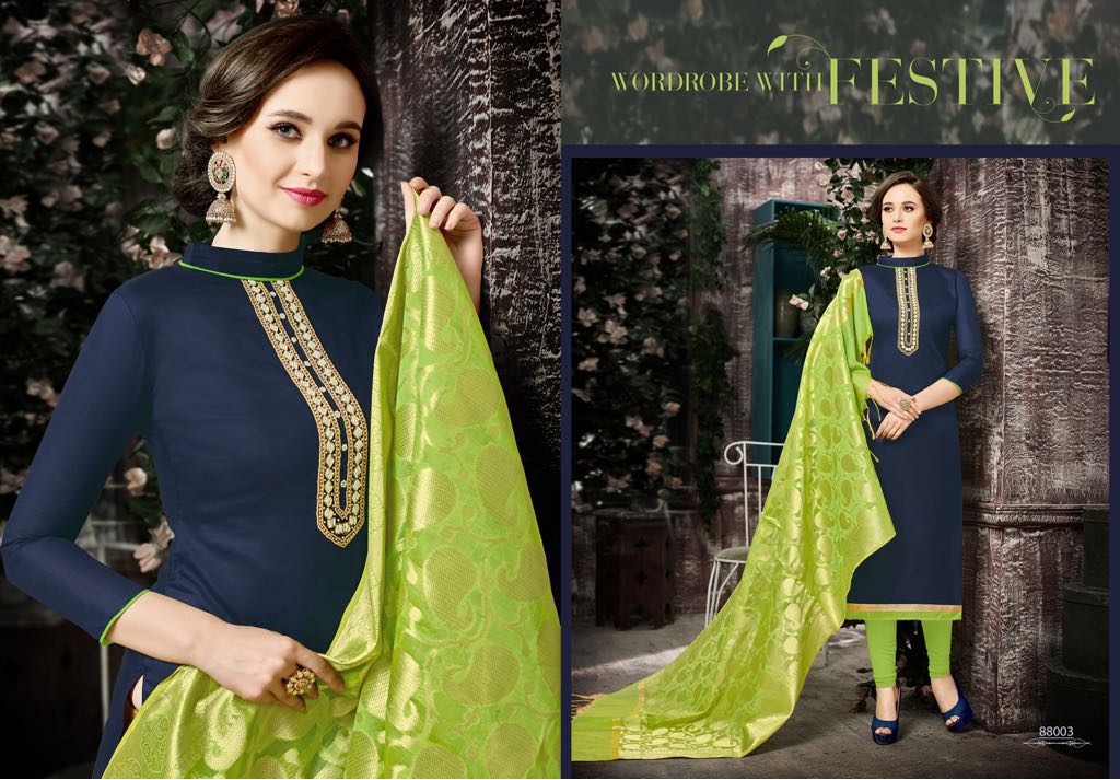 Naysa By Assian Art 88001 To 88010 Series Beautiful Stylish Colorful Fancy Party Wear & Ethnic Wear Glace Satin Dresses At Wholesale Price