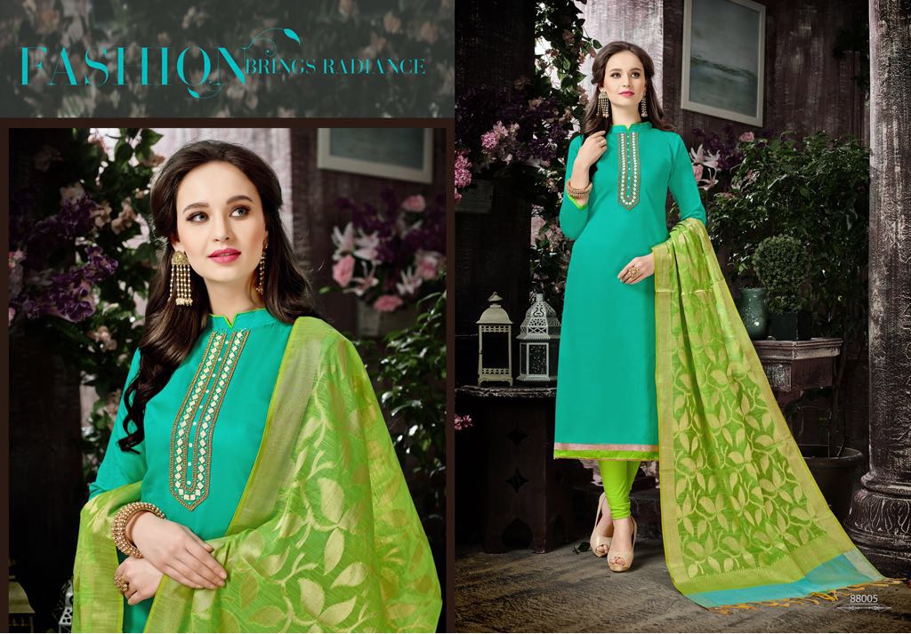 Naysa By Assian Art 88001 To 88010 Series Beautiful Stylish Colorful Fancy Party Wear & Ethnic Wear Glace Satin Dresses At Wholesale Price