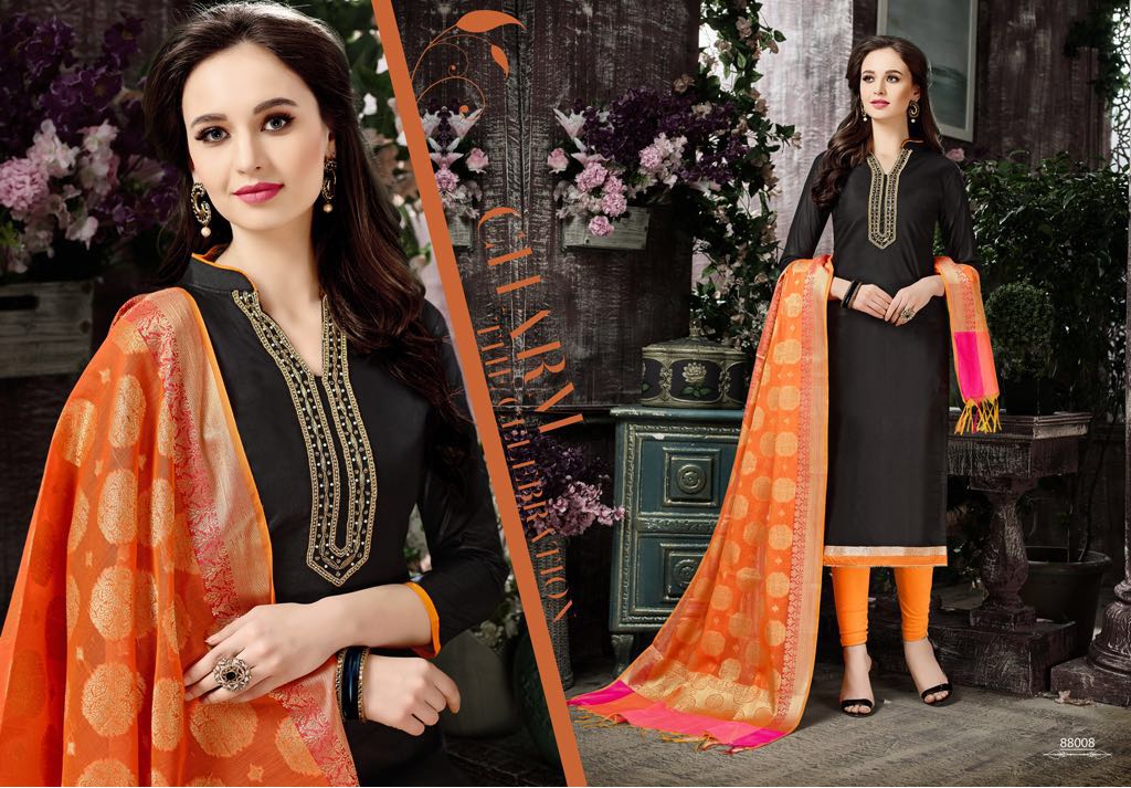 Naysa By Assian Art 88001 To 88010 Series Beautiful Stylish Colorful Fancy Party Wear & Ethnic Wear Glace Satin Dresses At Wholesale Price
