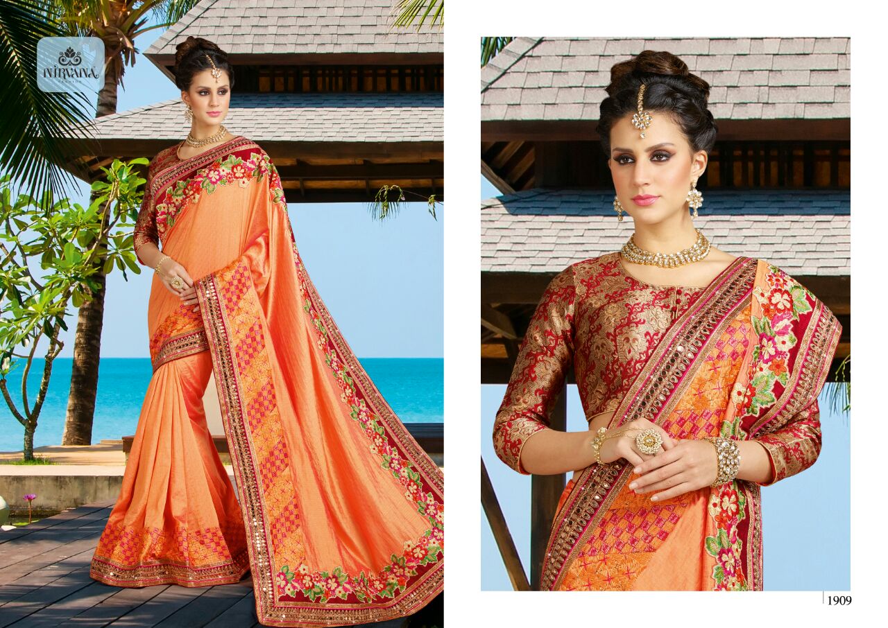 Nirvana 1901 Series By Nirvana Fashion 1901 To 1918 Series Designer Beautiful Colorful Traditional Wedding Wear & Party Wear Silk/ Georgette Embroidered Sarees At Wholesale Price