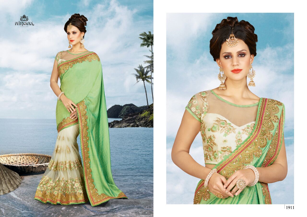 Nirvana 1901 Series By Nirvana Fashion 1901 To 1918 Series Designer Beautiful Colorful Traditional Wedding Wear & Party Wear Silk/ Georgette Embroidered Sarees At Wholesale Price