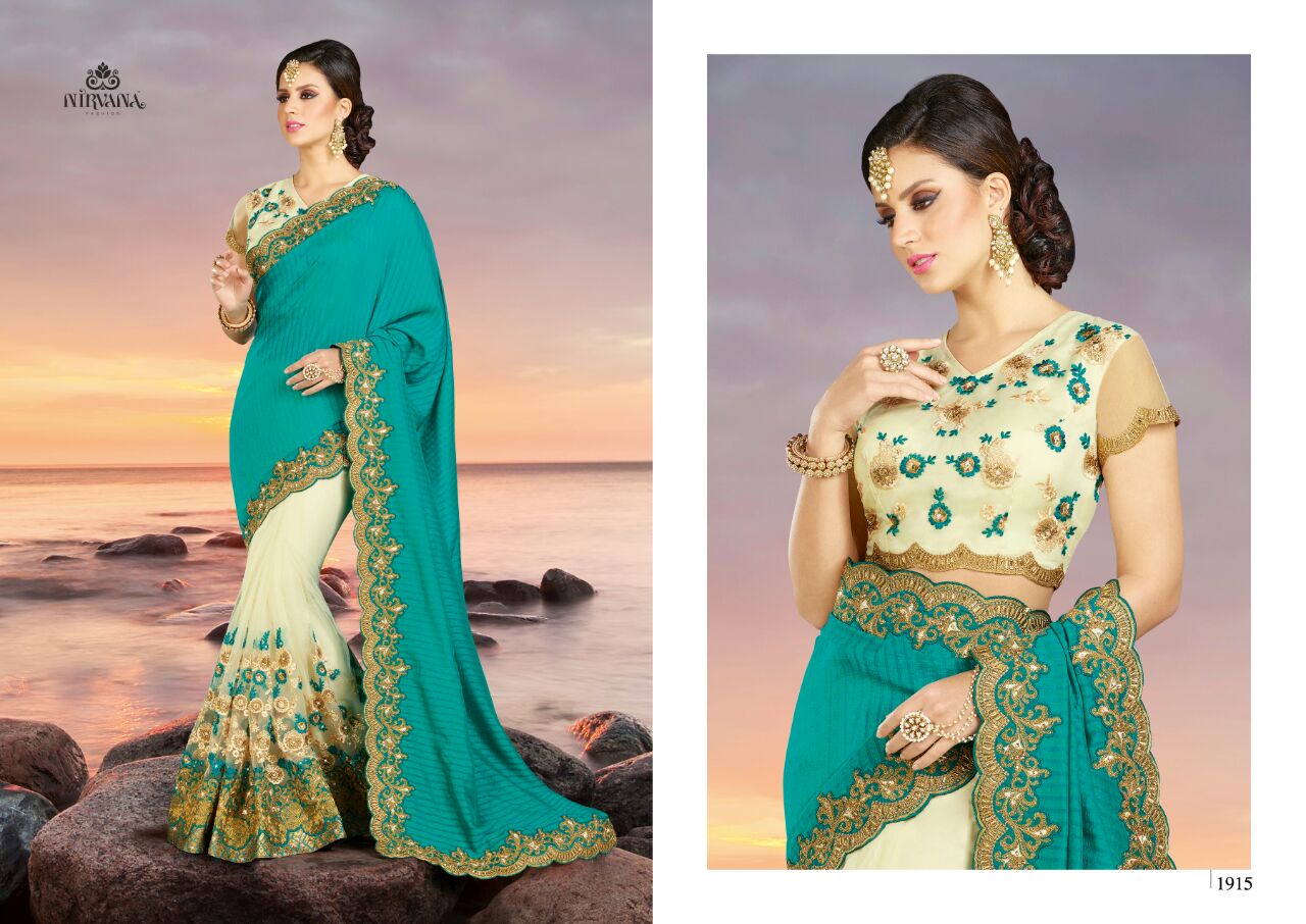 Nirvana 1901 Series By Nirvana Fashion 1901 To 1918 Series Designer Beautiful Colorful Traditional Wedding Wear & Party Wear Silk/ Georgette Embroidered Sarees At Wholesale Price