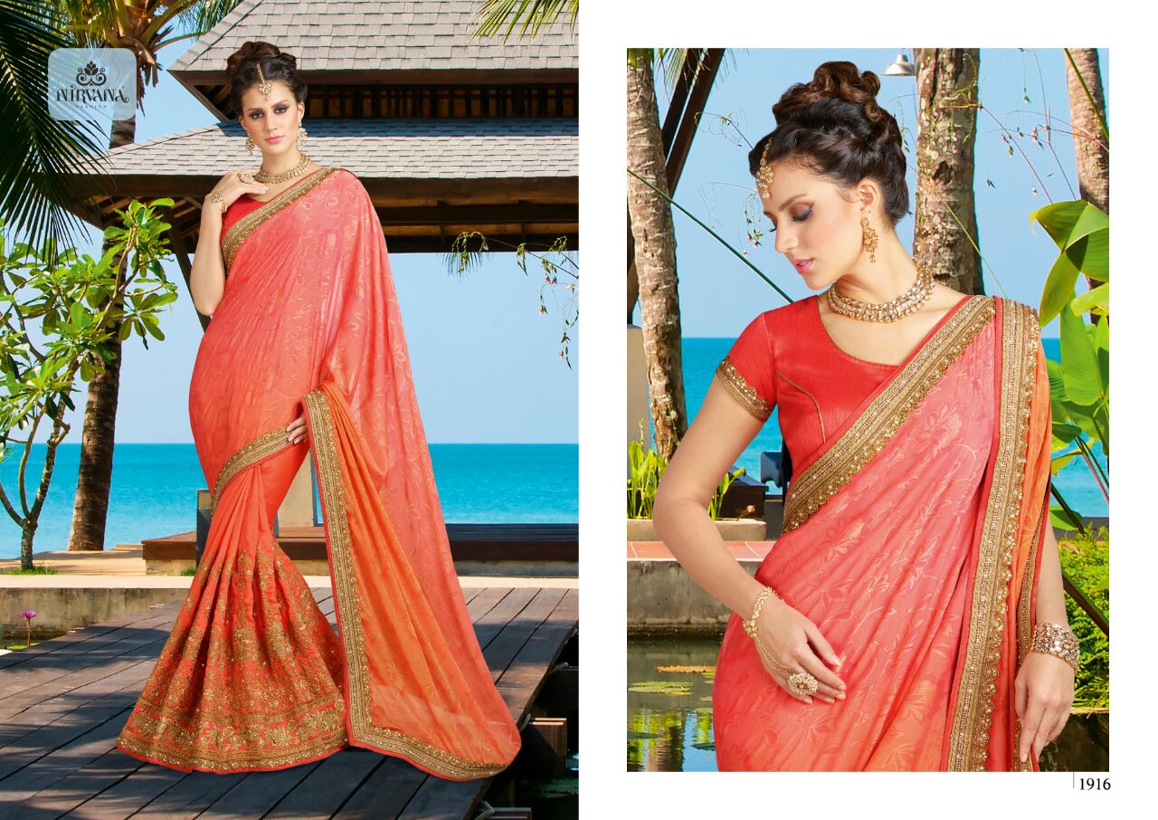 Nirvana 1901 Series By Nirvana Fashion 1901 To 1918 Series Designer Beautiful Colorful Traditional Wedding Wear & Party Wear Silk/ Georgette Embroidered Sarees At Wholesale Price