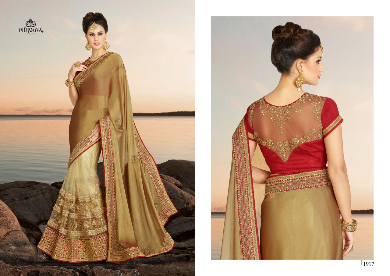 Nirvana 1901 Series By Nirvana Fashion 1901 To 1918 Series Designer Beautiful Colorful Traditional Wedding Wear & Party Wear Silk/ Georgette Embroidered Sarees At Wholesale Price