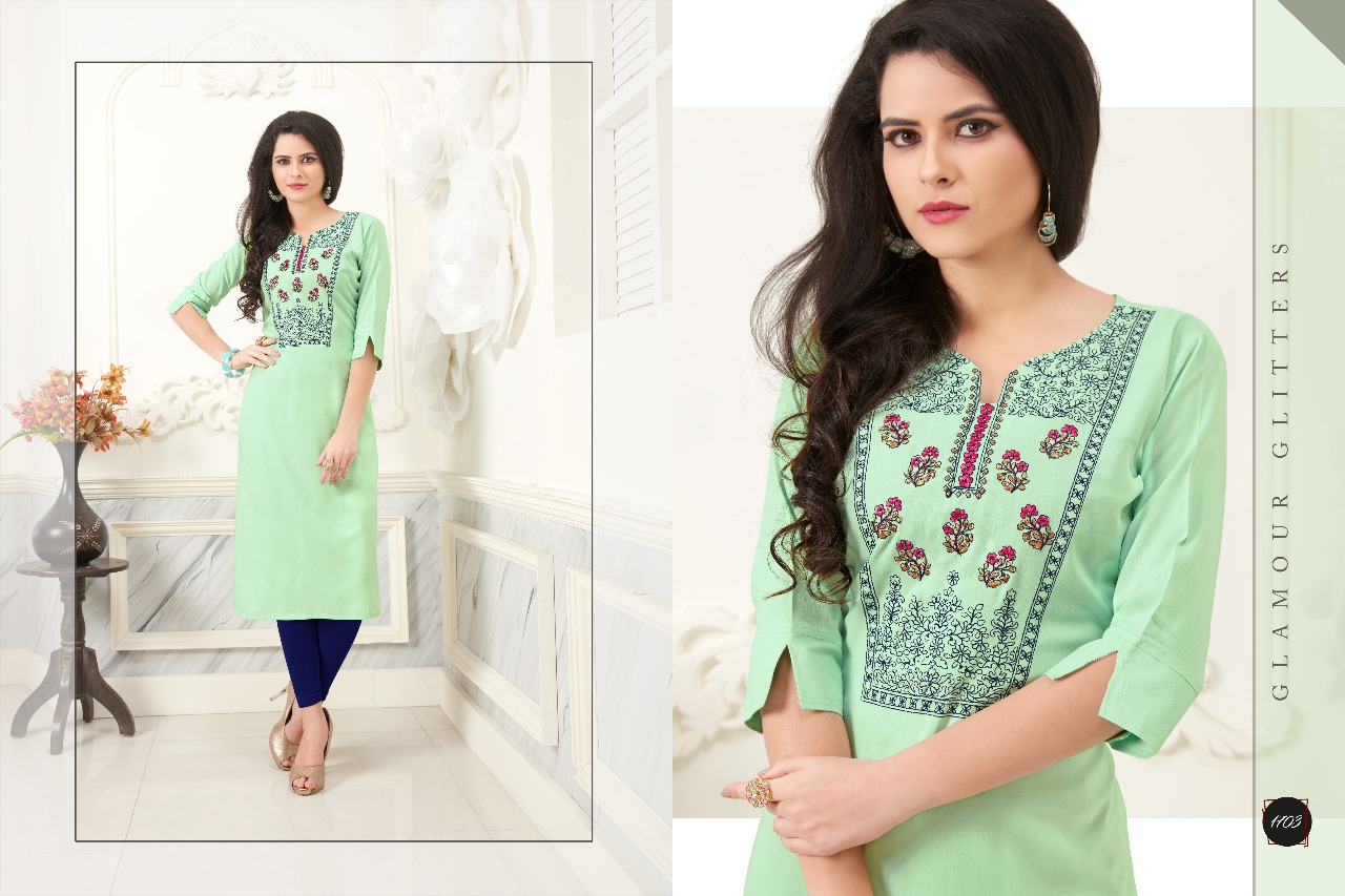 Noor By Veera Tex 1701 To 1710 Series Beautiful Colorful Stylish Fancy Casual Wear & Ethnic Wear Rayon Embroidered Kurtis At Wholesale Price