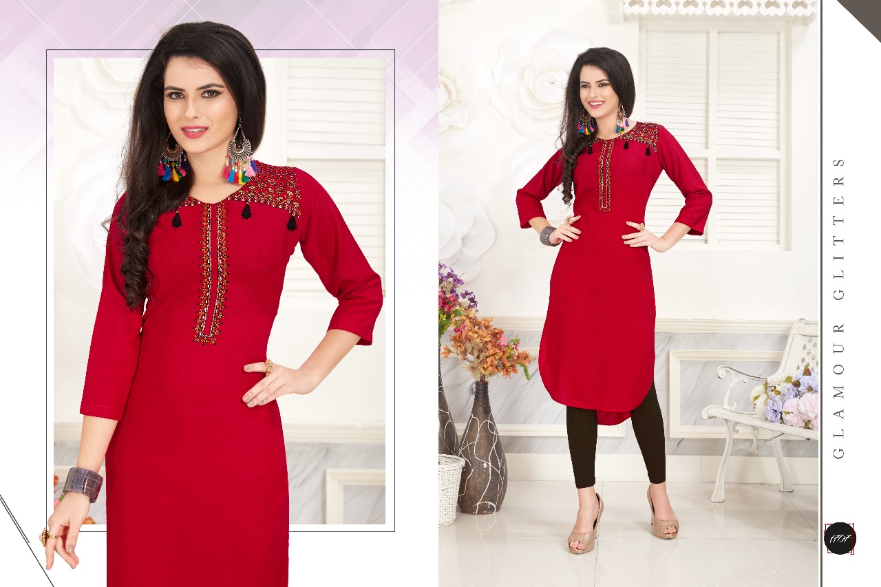 Noor By Veera Tex 1701 To 1710 Series Beautiful Colorful Stylish Fancy Casual Wear & Ethnic Wear Rayon Embroidered Kurtis At Wholesale Price