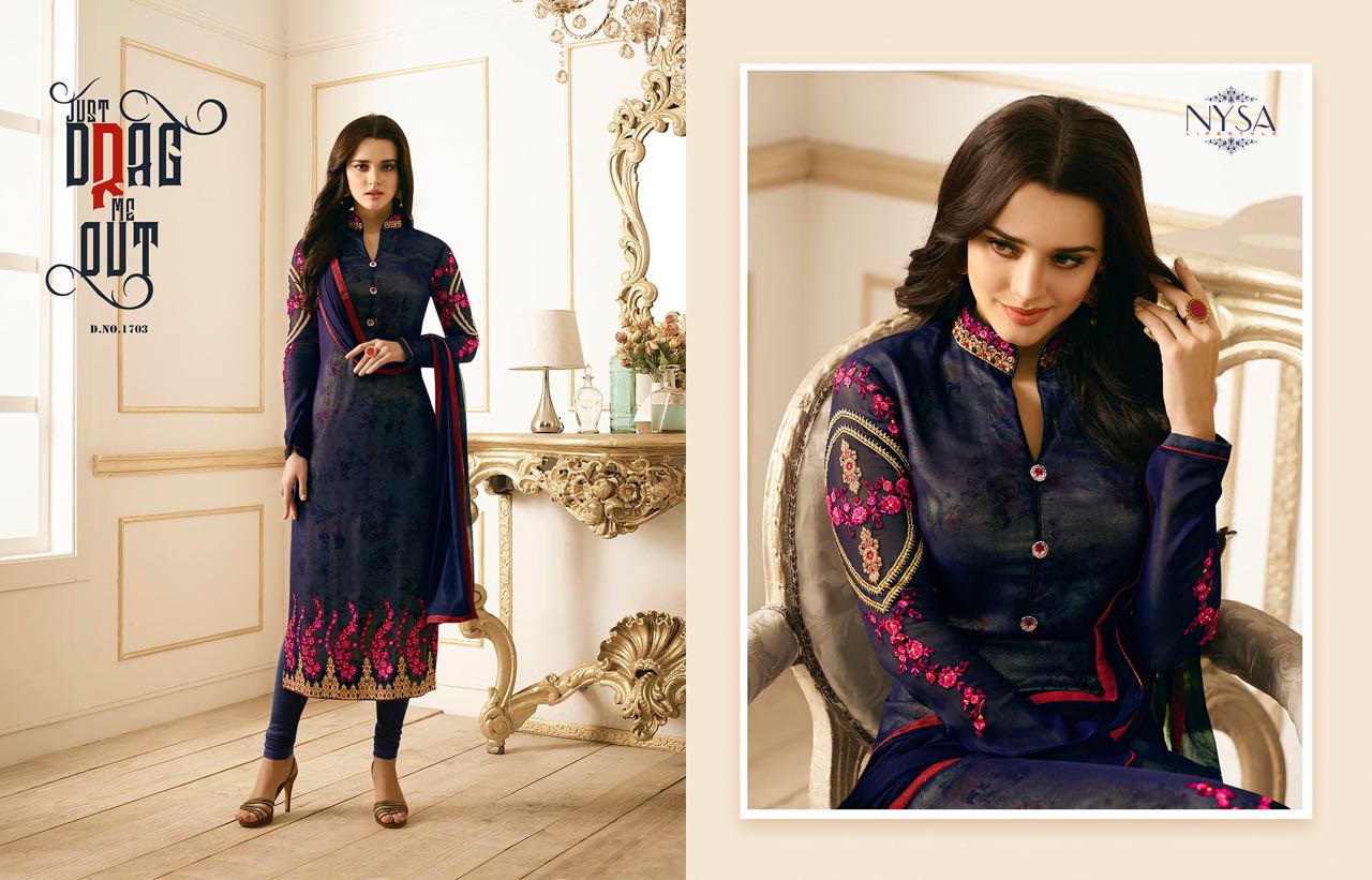 Nysa Vol-8 By Nysa Lifestyle 1701 To 1707 Series Designer Colorful Stylish Beautiful Party Wear & Ethnic Wear Georgette Dresses At Wholesale Price