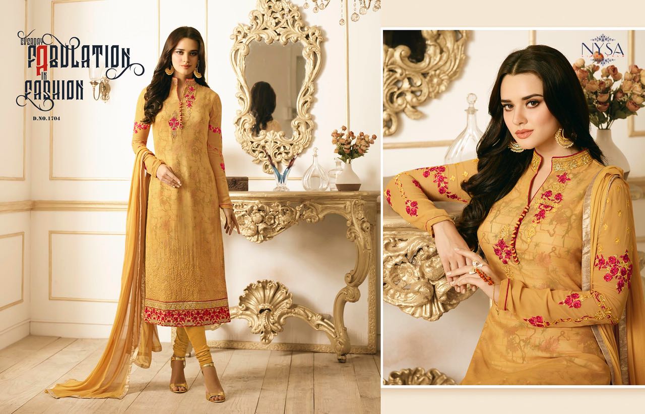 Nysa Vol-8 By Nysa Lifestyle 1701 To 1707 Series Designer Colorful Stylish Beautiful Party Wear & Ethnic Wear Georgette Dresses At Wholesale Price
