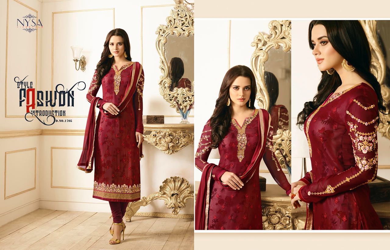 Nysa Vol-8 By Nysa Lifestyle 1701 To 1707 Series Designer Colorful Stylish Beautiful Party Wear & Ethnic Wear Georgette Dresses At Wholesale Price