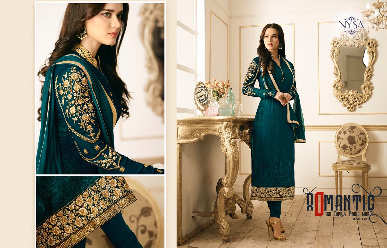 Nysa Vol-8 By Nysa Lifestyle 1701 To 1707 Series Designer Colorful Stylish Beautiful Party Wear & Ethnic Wear Georgette Dresses At Wholesale Price
