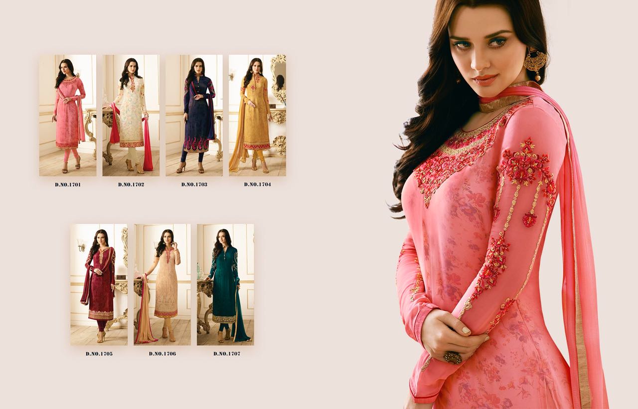 Nysa Vol-8 By Nysa Lifestyle 1701 To 1707 Series Designer Colorful Stylish Beautiful Party Wear & Ethnic Wear Georgette Dresses At Wholesale Price