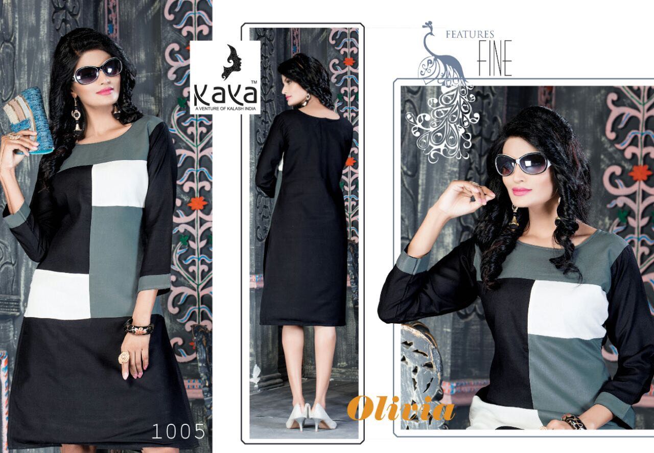 Olivia By Kaya 1001 To 1010 Series Western Beautiful Stylish Designer Printed Casual Wear Rayon Kurtis At Wholesale Price