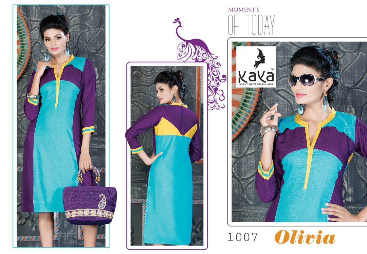 Olivia By Kaya 1001 To 1010 Series Western Beautiful Stylish Designer Printed Casual Wear Rayon Kurtis At Wholesale Price