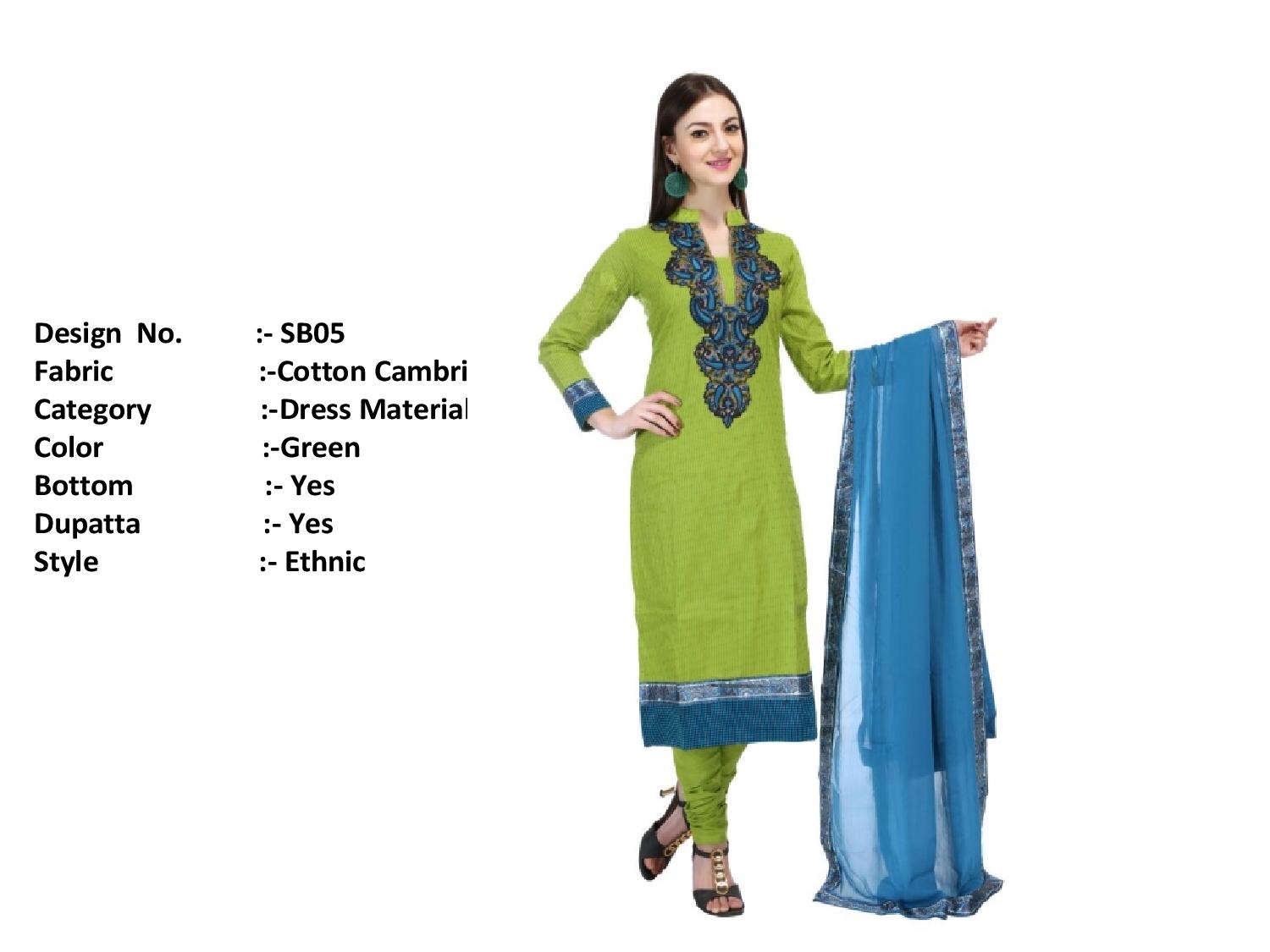 Oovao By Rp Trendz Sb01 To Sb10 Series Indian Ethnic Stylish Designer Embroidered Casual Wear Cotton Cambric Dresses At Wholesale Price