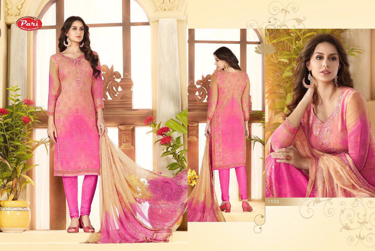 Pari 1100 Series By Pari Fashion 1101 To 1109 Series Beautiful Pakistani Suits With Embroidered Work & Digital Print Occasional Wear Pure Georgette Dresses At Wholesale Price