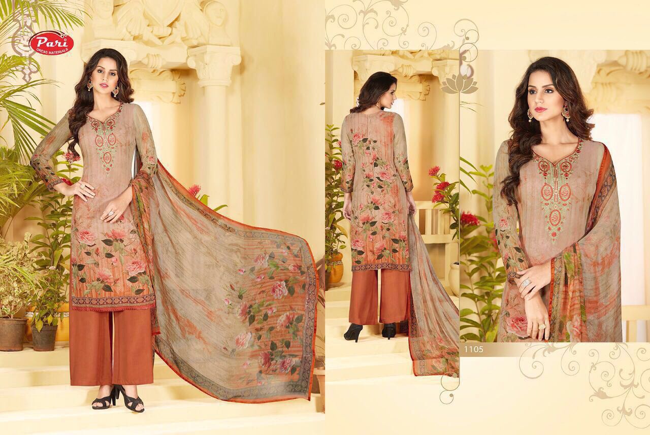 Pari 1100 Series By Pari Fashion 1101 To 1109 Series Beautiful Pakistani Suits With Embroidered Work & Digital Print Occasional Wear Pure Georgette Dresses At Wholesale Price