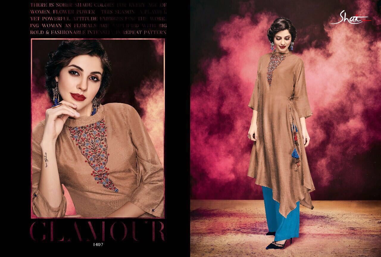 Paridhan By Shai 1401 To 1411 Series Stylish Designer Beautiful Colorful Fancy Party Wear & Ethnic Wear Heavy Cotton Kurtis & Palazzos At Wholesale Price
