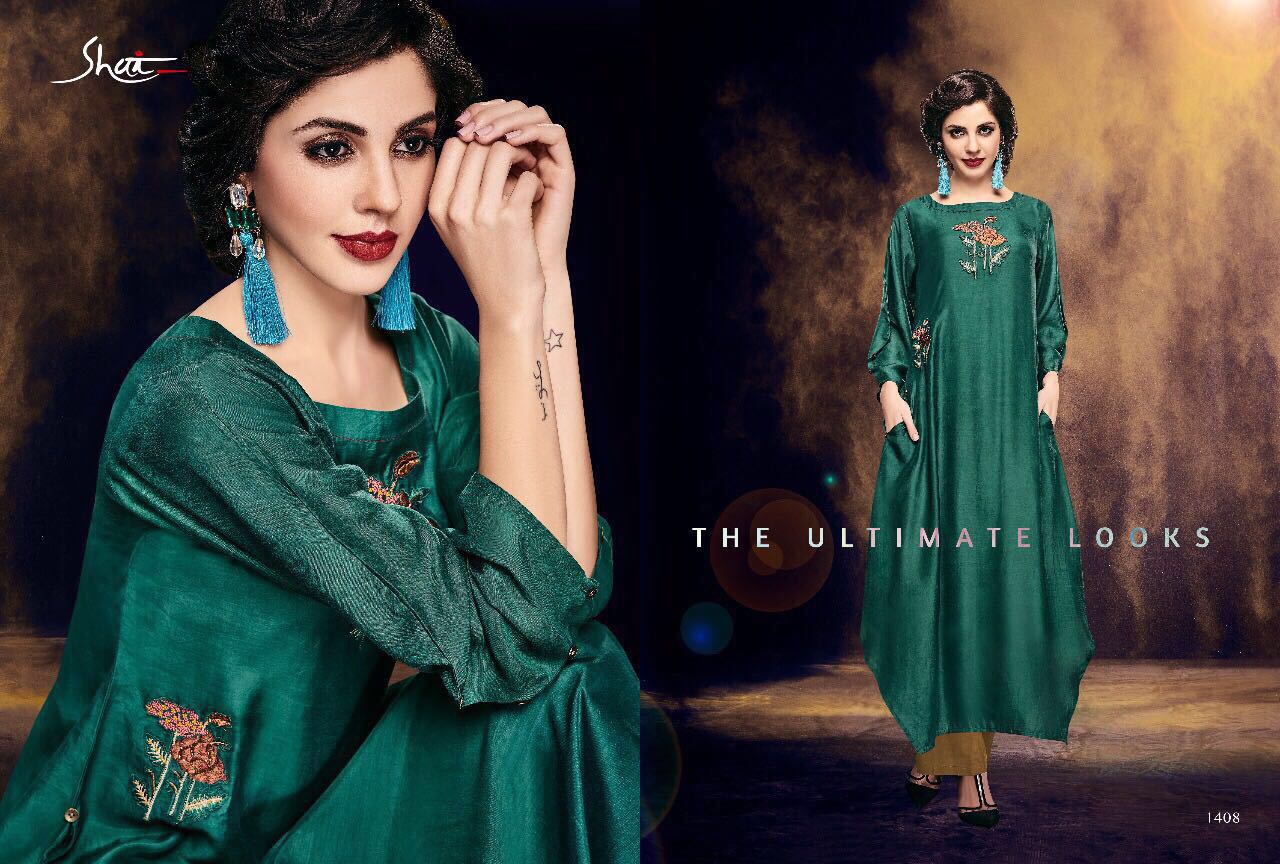 Paridhan By Shai 1401 To 1411 Series Stylish Designer Beautiful Colorful Fancy Party Wear & Ethnic Wear Heavy Cotton Kurtis & Palazzos At Wholesale Price