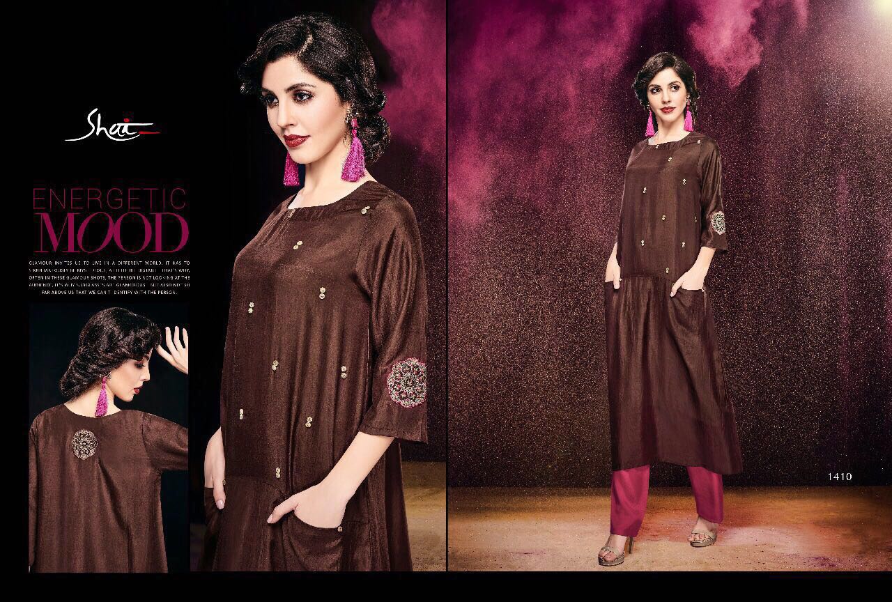 Paridhan By Shai 1401 To 1411 Series Stylish Designer Beautiful Colorful Fancy Party Wear & Ethnic Wear Heavy Cotton Kurtis & Palazzos At Wholesale Price