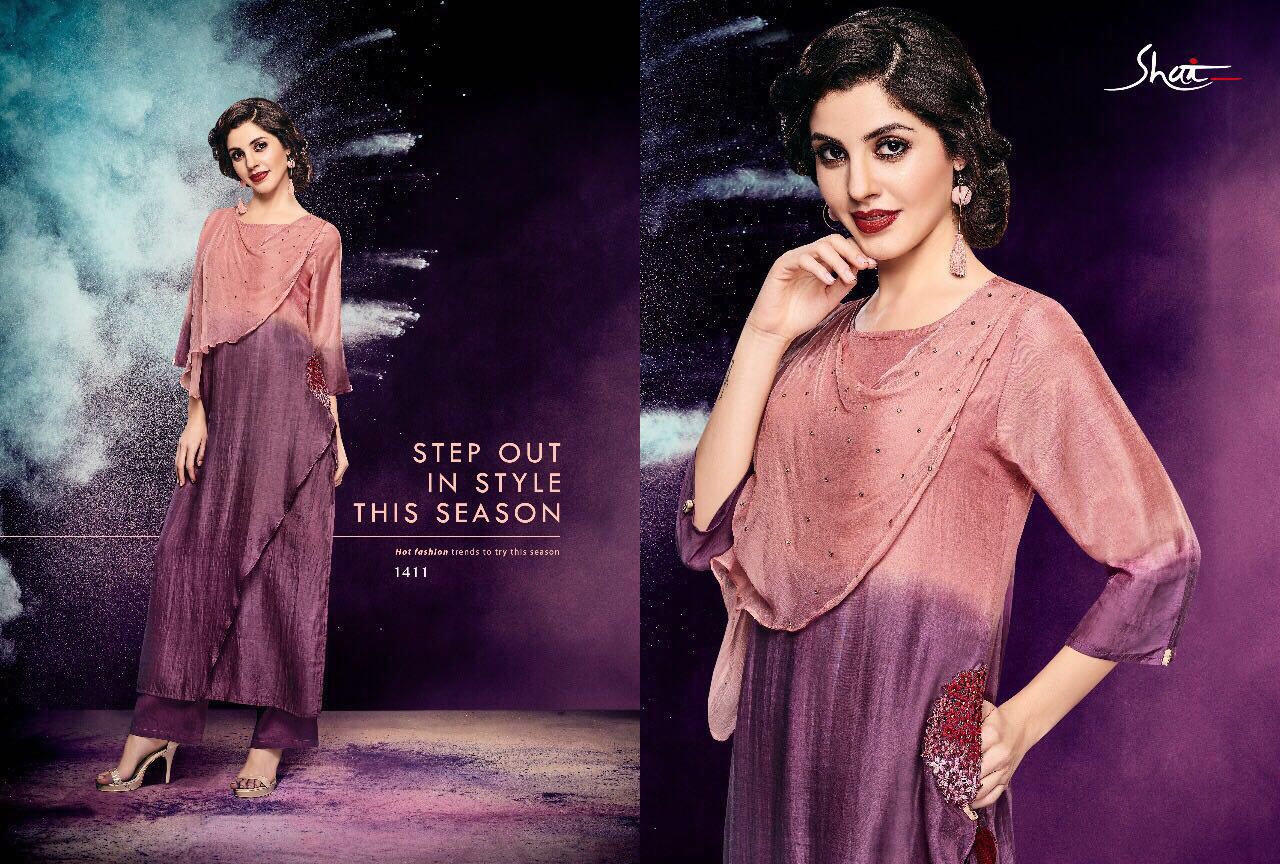 Paridhan By Shai 1401 To 1411 Series Stylish Designer Beautiful Colorful Fancy Party Wear & Ethnic Wear Heavy Cotton Kurtis & Palazzos At Wholesale Price