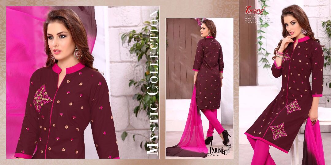 Parineeti By Tarang 101 To 108 Series Patiyala Suits Stylish Colorful Beautiful Fancy Party Wear & Ethnic Wear Glace Cotton Dresses At Wholesale Price