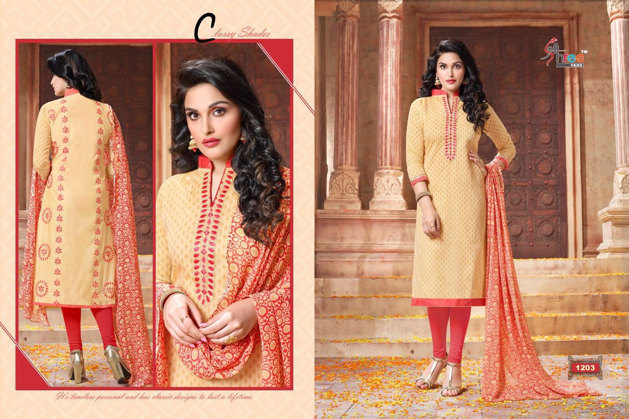 Parisha By Shree Fabs 1201 To 1213 Series Beautiful Stylish Designer Embroidered Party Wear Casual Wear Chanderi Cotton Dresses At Wholesale Price