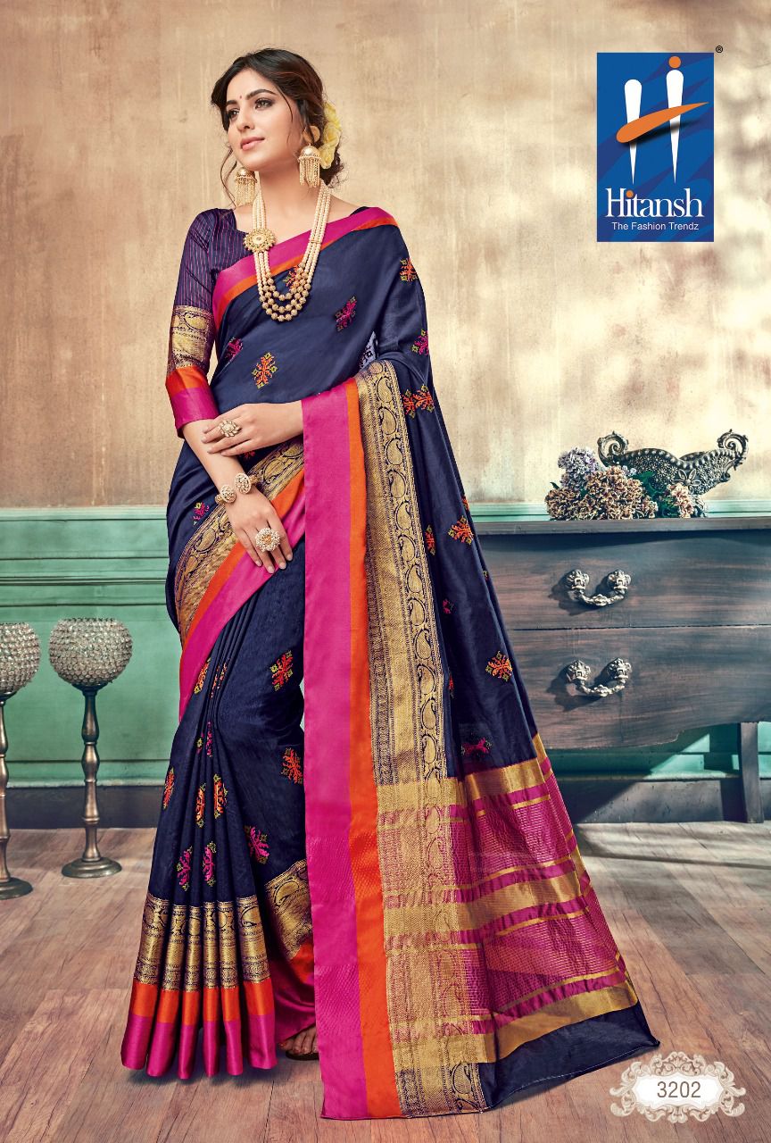 Pashmina Vol-1 By Hitansh 3201 To 3210 Series Designer Colorful Beautiful Traditional Wear & Occasional Wear Fancy Work Sarees At Wholesale Price