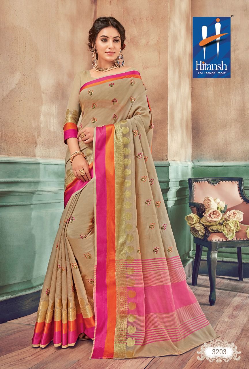 Pashmina Vol-1 By Hitansh 3201 To 3210 Series Designer Colorful Beautiful Traditional Wear & Occasional Wear Fancy Work Sarees At Wholesale Price