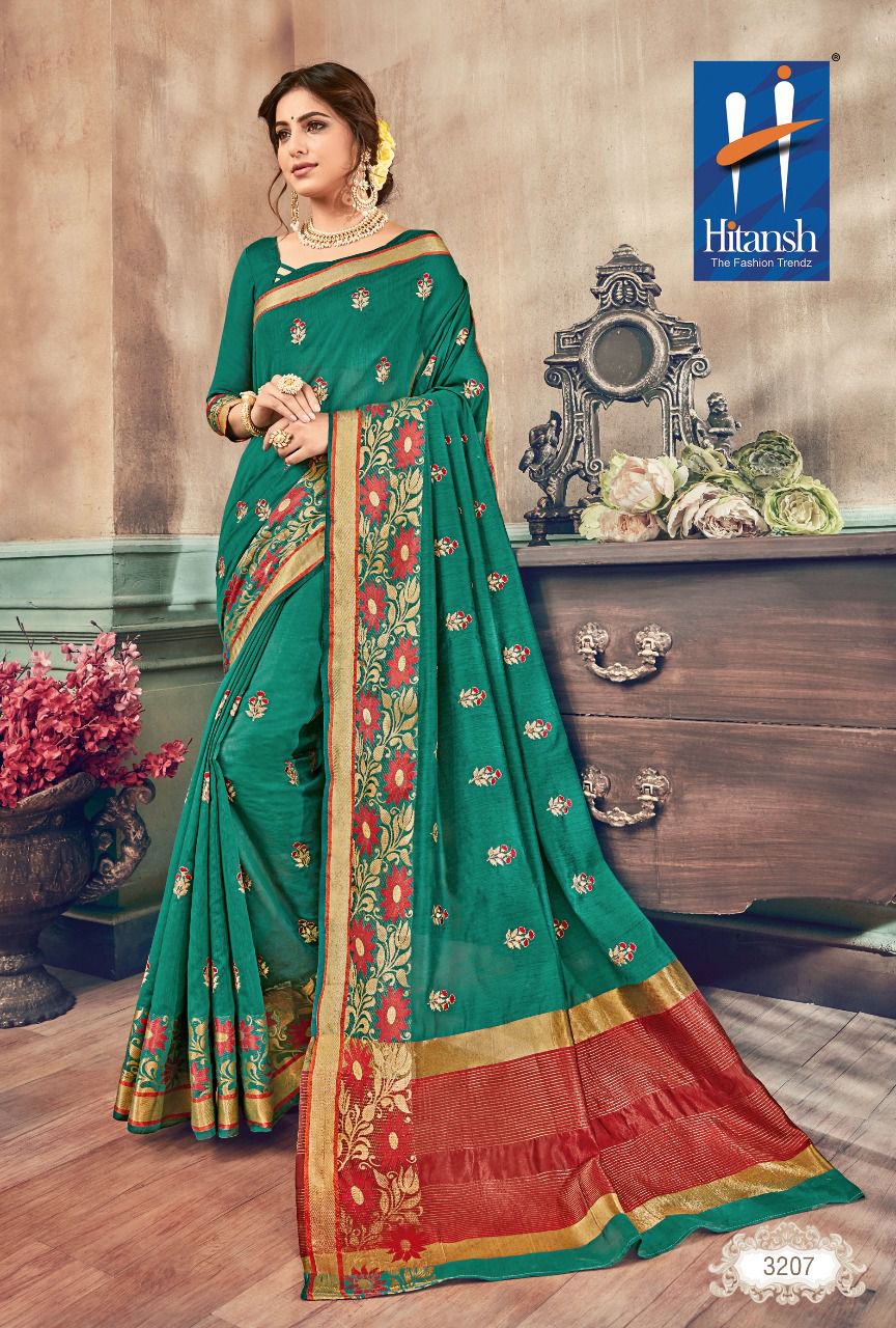 Pashmina Vol-1 By Hitansh 3201 To 3210 Series Designer Colorful Beautiful Traditional Wear & Occasional Wear Fancy Work Sarees At Wholesale Price