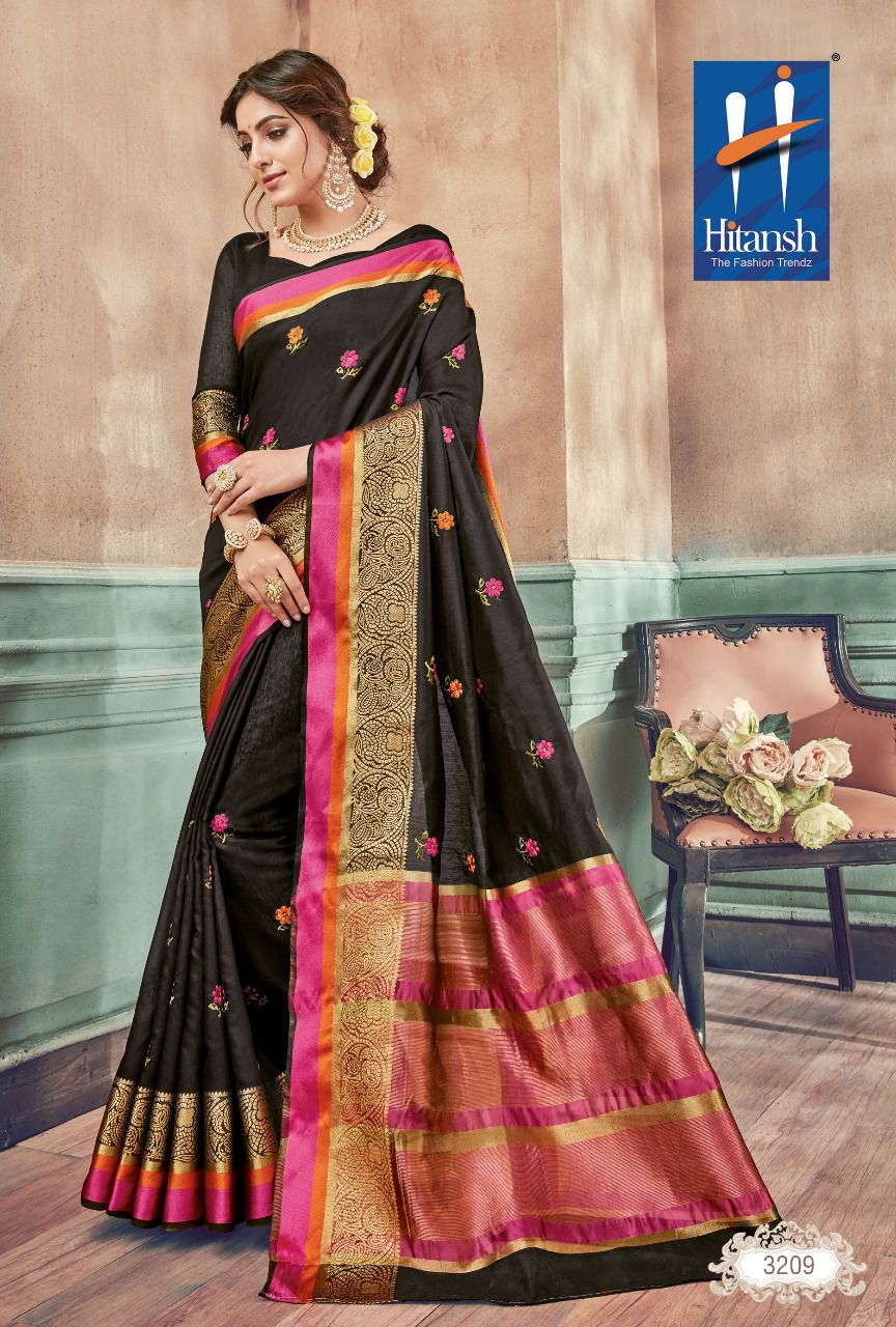 Pashmina Vol-1 By Hitansh 3201 To 3210 Series Designer Colorful Beautiful Traditional Wear & Occasional Wear Fancy Work Sarees At Wholesale Price