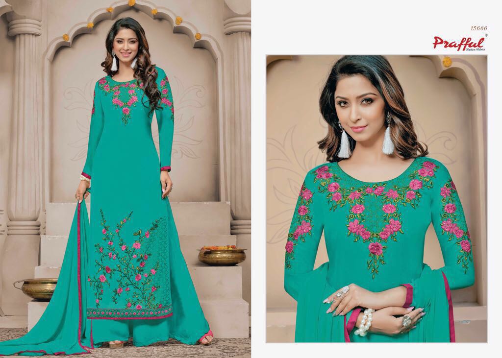 Patangaa By Prafful 15661 To 15672 Series Designer Pakistani Suits With Embroidery Work Colorful Party Wear & Occasional Wear Georgette Dresses At Wholesale Price