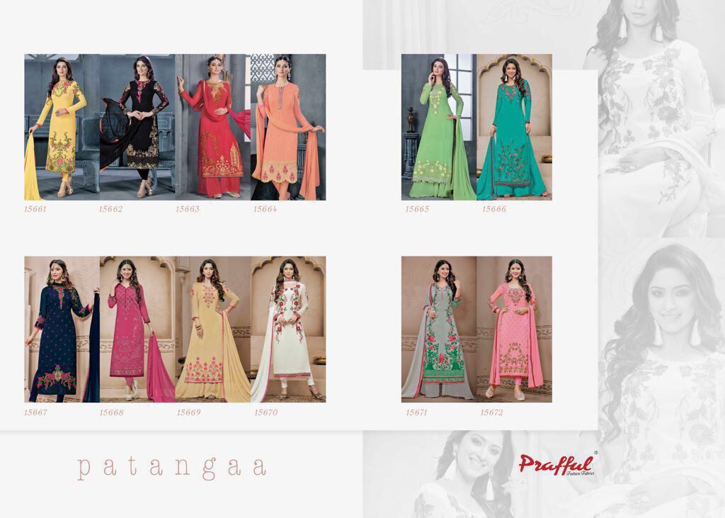 Patangaa By Prafful 15661 To 15672 Series Designer Pakistani Suits With Embroidery Work Colorful Party Wear & Occasional Wear Georgette Dresses At Wholesale Price