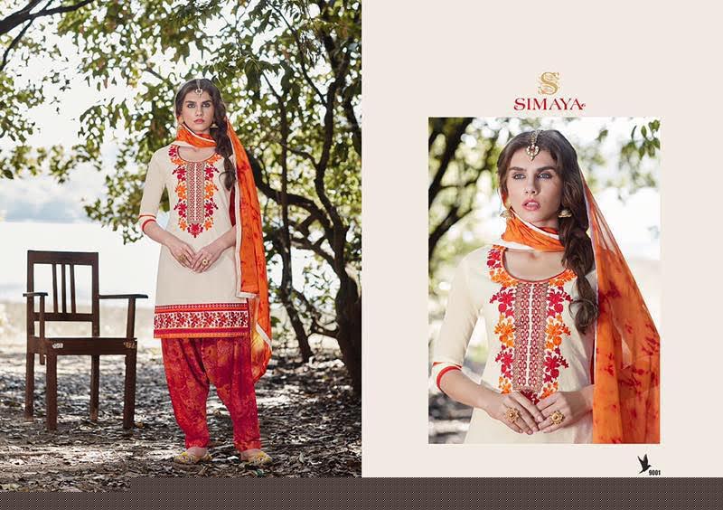 Patiala City 9001 To 9011 Series By Simaya Fashion Beautiful Embroidered Colorful Stylish Pretty Party Wear Casual Wear Occasional Wear Printed Cotton Patiala Dresses At Wholesale Price