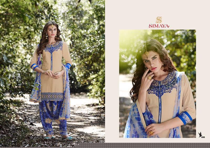 Patiala City 9001 To 9011 Series By Simaya Fashion Beautiful Embroidered Colorful Stylish Pretty Party Wear Casual Wear Occasional Wear Printed Cotton Patiala Dresses At Wholesale Price